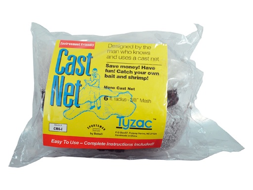 [HEN/1102-0020] Cast Net, 3/8" Mesh Iron Weights Size 6'