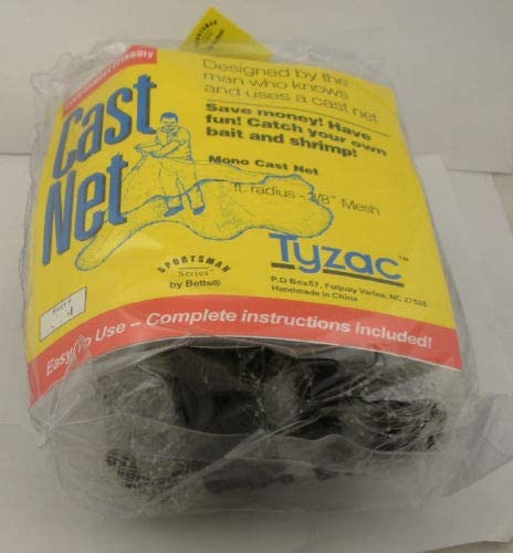 [HEN/1102-0019] Cast Net, 3/8" Mesh Iron Weights Size 4' Betts CM4-I Tyzac