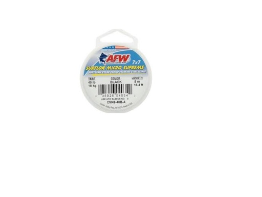 [AFW/CM49-40B-A] Leader Wire 7x7 Micro Supreme 40Lb Test 16.4' Black