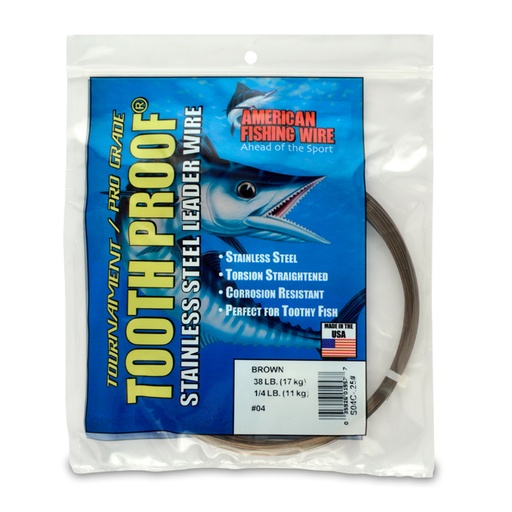 [AFW/S04C-.25] Leader Wire, Stainless Steel Toothproof 38Lb Test