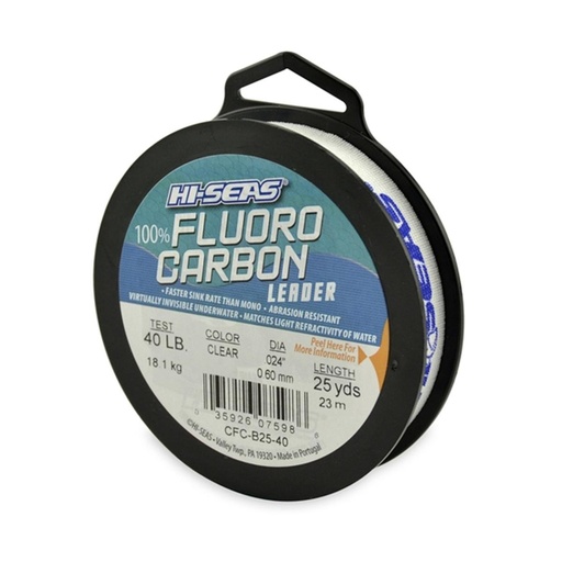 [HSS/CFC-B25-40] Fluorocarbon Leader, 40Lb 25Yd Clear