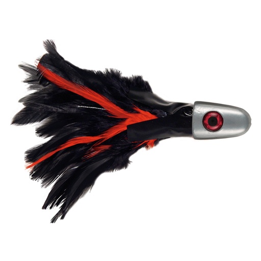 [CHL/F-19-2] Lure, Trolling Feathers 2oz BLK/RED