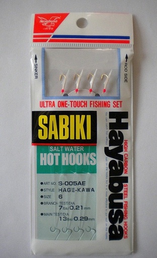 [HAY/S-005AE-6] Sabiki, Hage-Kawa Ultra One Touch 4Hooks Size 12