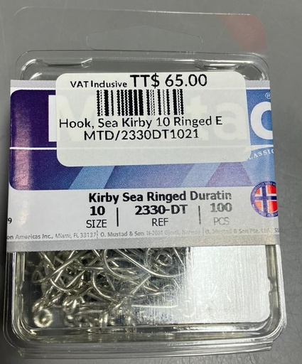 [MTD/2330DT1021] Hook, Sea Kirby 10 Ringed Eye Duratin 100 Pack