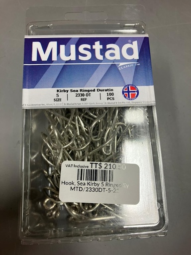 [MTD/2330DT-5-21] Hook, Sea Kirby 5 Ringed Eye Duratin 100 Pack