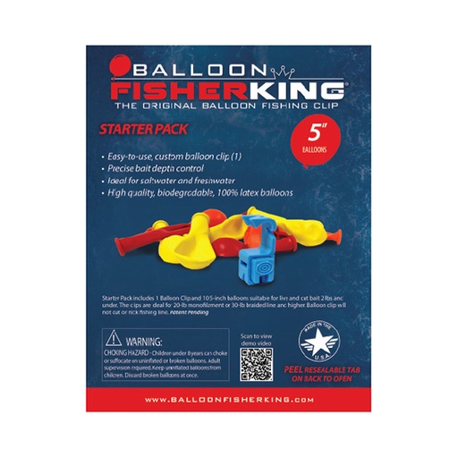 [HEN/4887-0001] Balloon Starter Pack, with Clip & 5" Balloons 10Ct