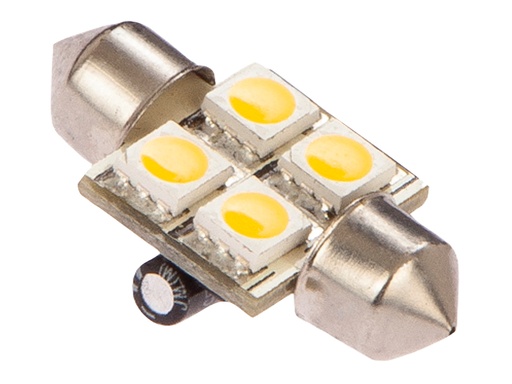 [NAU/F31F4WW] LED Bulb, Festoon31 4Led 10-30V WW 8W 50Lum