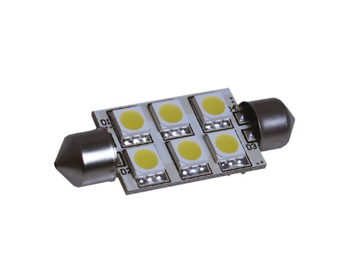 [NAU/F42F6WW] LED Bulb, Festoon42 6Led 10-35V WW 10W 80Lum