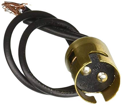 [PRK/0052DP] Bulb Socket, Brass for BA15D with 6" Wire