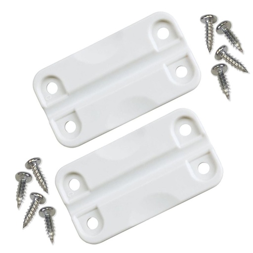 [IGL/24047] Hinge Set, Plastic White Length:147 Open Width:86mm 4Holes Pair