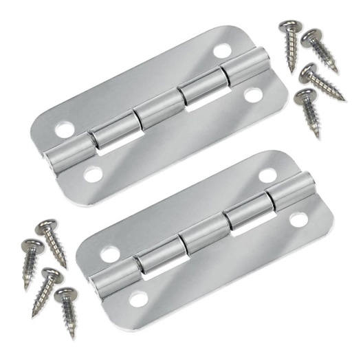 [IGL/24005] Hinge Set, Flat Stainless Steel Length:64 Open Width:32mm 4Holes  Pair