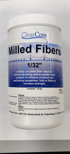 [CLC/131282] Filler, Milled Fibers 1/32" Fiberglass Qt