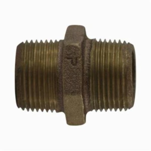 [FBT/PNH1] Hex Nipple, Bronze 1" NPT Male Male