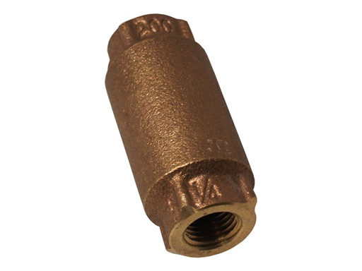 [FBT/SFL014] Check Valve, Spring 1/4" NPT Female Tapered Brass