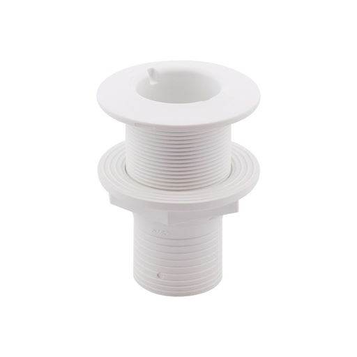 [NUO/44705] Thru-Hull, Hose:18mm CutoutØ25mm White Plastic