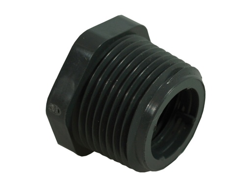 [FP/R3/4X1/2] Reducer Bushing, PVC 3/4Mal Thread x 1/2Fem Thread