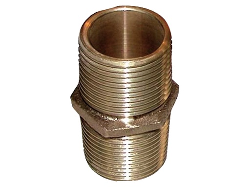 [GRO/PN-2500] Pipe Nipple, Male Thread:2.5" HexNut-Tigh Bronze