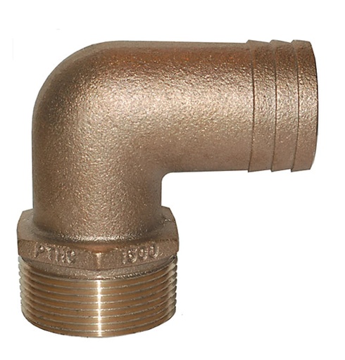 [GRO/PTHC-2000] Elbow Thread Barb, Pipe:2"Mpt Hose:2" Bronze PTHC