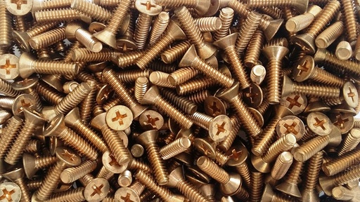 [FAA/ISMF38X2] Machine Screw, Silicone Bronze Flat-Head 3/8 x 2"