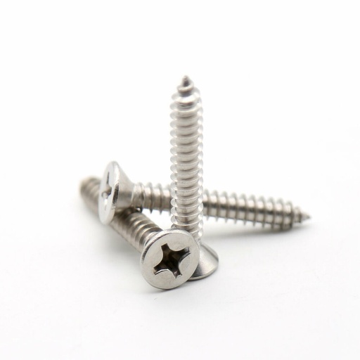 [FAA/SSTM6X14] Self Tapping Screw, Stainless Steel #6 x 1/4" Flat Phillip Head