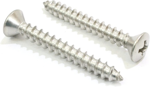 [FAA/SSTO10X1] Self Tapping Screw, Stainless Steel #10 x 1" Oval Phillip Head