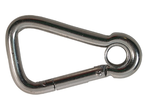 [MTO/S24502X0080] Snap Hook/Carabiner, Angled Length:85 Rod:08mm Stainless Steel with EyeØ:10.8mm