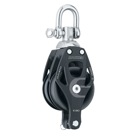 [HAR/6297] Block, Double Element 80mm MaxLine: 16mm with Swivel & Becket