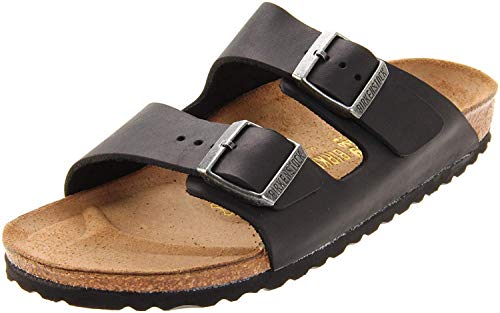 [BRK/752481] Sandals, Regular Arizona Soft Footbed Oiled Leather Black