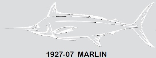 [MRS/1927-07] Decal, 12" Marlin White/Transparent