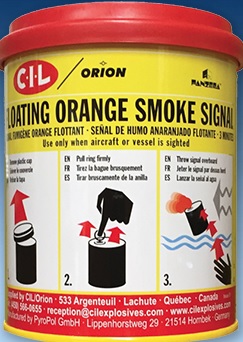 [OLI/806] Smoke Signal, Daytime Floating SOLAS US Coast Guard Approved