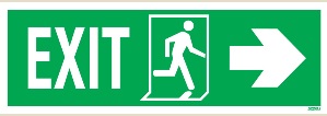 [LLZ/810238] Sign, Exit/Left 10 x 30 Self Adhesive Vinyl