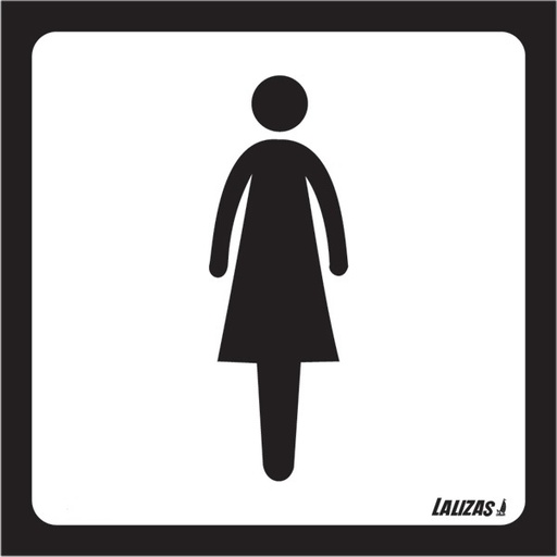 [LLZ/832409] Sign, Ladies Toilet 15 x 15 Self Adhesive Vinyl