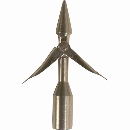 [CRS/FA390001] Spear Head, Mini Stainless Steel 2-Flopper Cone Point