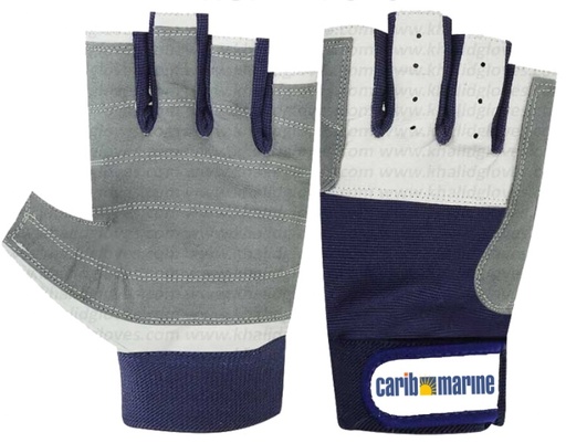 [KHA/KGI-24026] Gloves, Leather 5 Fingercut Carib Marine Logo