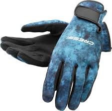 [CRS/USW022502] Gloves, Blue Hunter Medium 5 Finger 2mm Elastic Neoprene