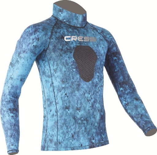 [CRS/USW010102B] Rash Guard, Hunter with Chest Pad Blue Small