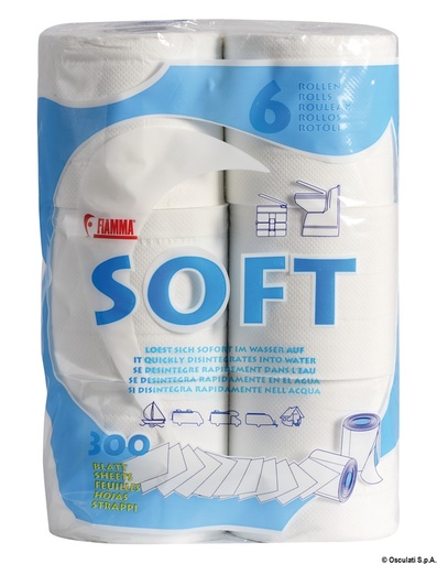 [OSC/5021000] Toilet Paper, Aqua Soft Water-Soluble 6 Pack