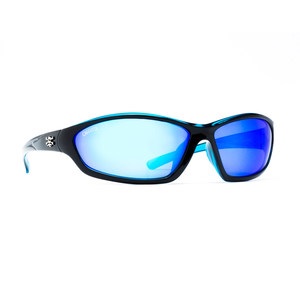 [HEN/2405-0265] Sunglasses, Steelhead Shiny Black Fr/Blue Mirror Lens