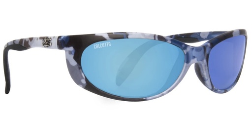 [HEN/2405-0353] Sunglasses, Smoker Blue Camo Fr/Blue Mirror Lens