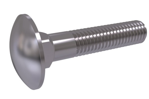 [FAS/SCB10X80FT] Carriage Bolt, Stainless Steel M10 x 80mm Full Thread