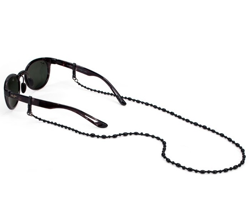 [CRO/WC1CZ03HT] Glasses Strap, Czech Glass Cords Spec Ends Black