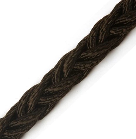 [SAN/F682H5] 8 Strand Rope, Plaited Nylon 1/2" (13mm) Black per Foot