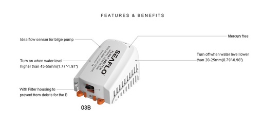 [SFL/SFBS-25-03B] Float Switch, for Bilge Pump 03 Series 25A