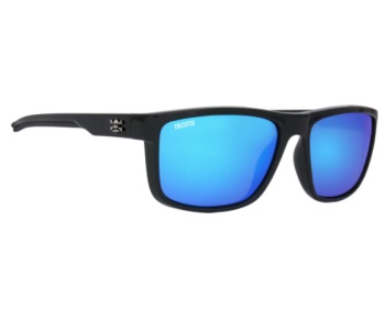 [HEN/2405-0313] Sunglasses, Banks Shiny Black Frame/Blue Mirror Lens