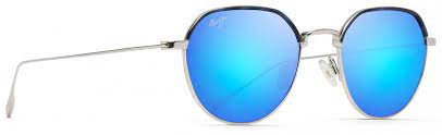 [MJM/B859-17] Sunglasses, Island Eyes: Matte Silver Blue Lens: Blue Hawaii