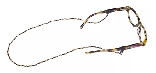 [CRO/WC1WOOD05HT] Glasses Strap, Woodland Cords Spec End Dark Tube with Beads