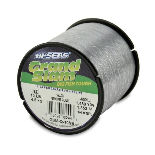 [HSS/GSM-Q-10SB] Monofilament, Grand Slam 10lb Test 1/4lb Spool 1480yds Smoke Blue