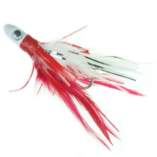 [BNE/09437] Jig, Trolling Dave Workman Feather 6" Red/White