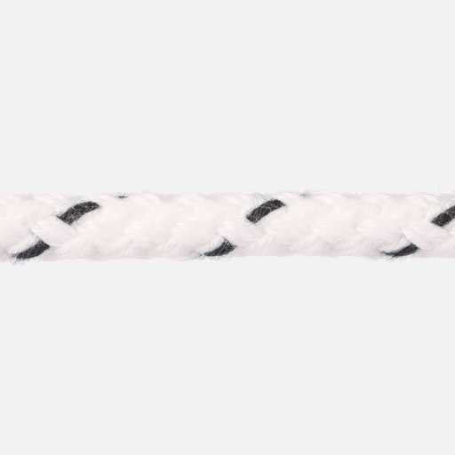 [MRL/JB0180F] 8 Plait Rope, Pre-Stretched Polyester 8mm White per Foot