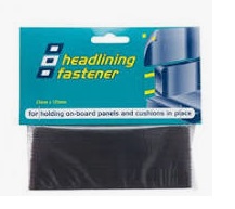 [PSP/P092512500] Headlining Fastener, Black 25mm x 125mm Hook & Loop 2Pk